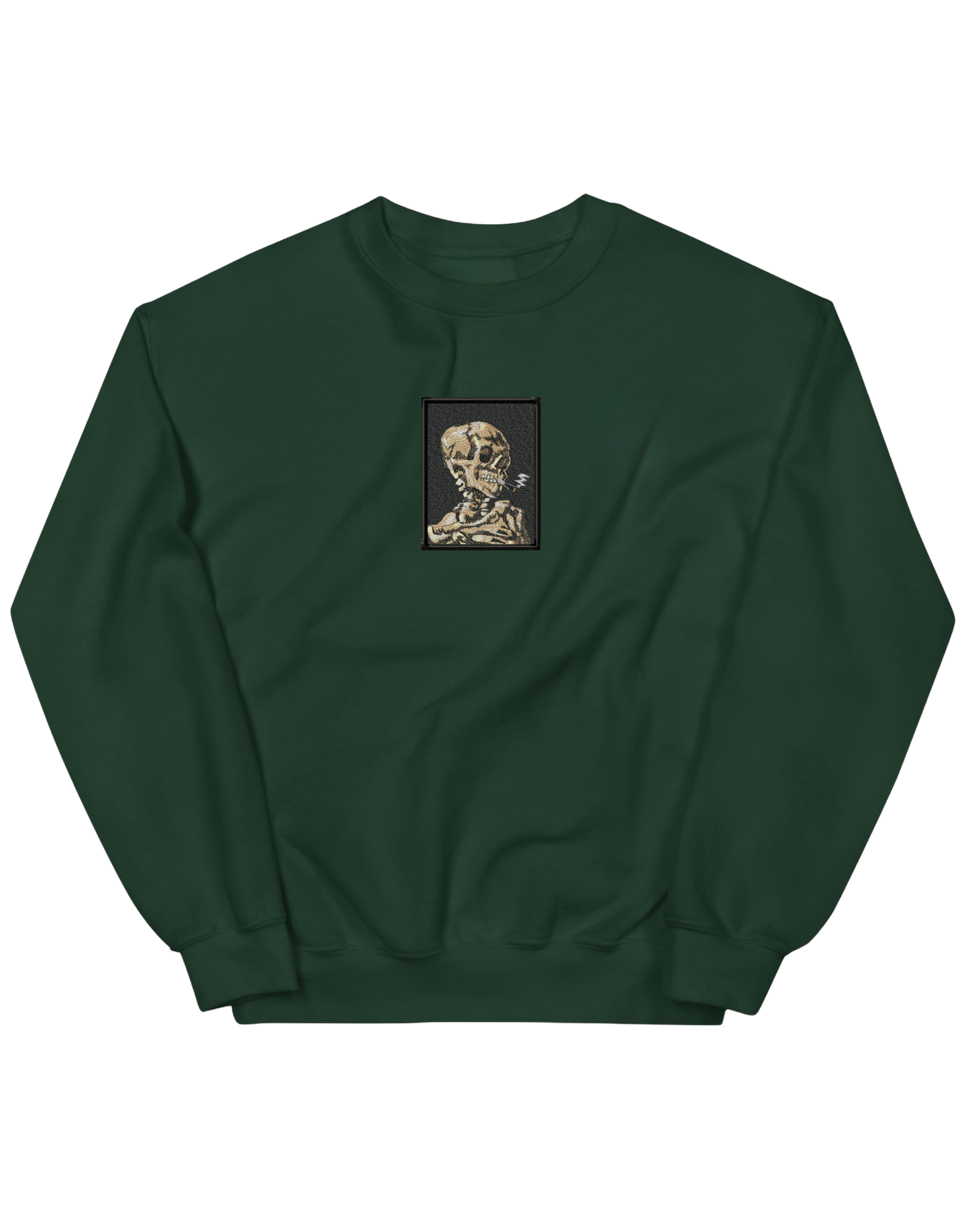 Skull of a Skeleton with Burning Cigarette Van Gogh sweatshirt Picturi - Thread Muse