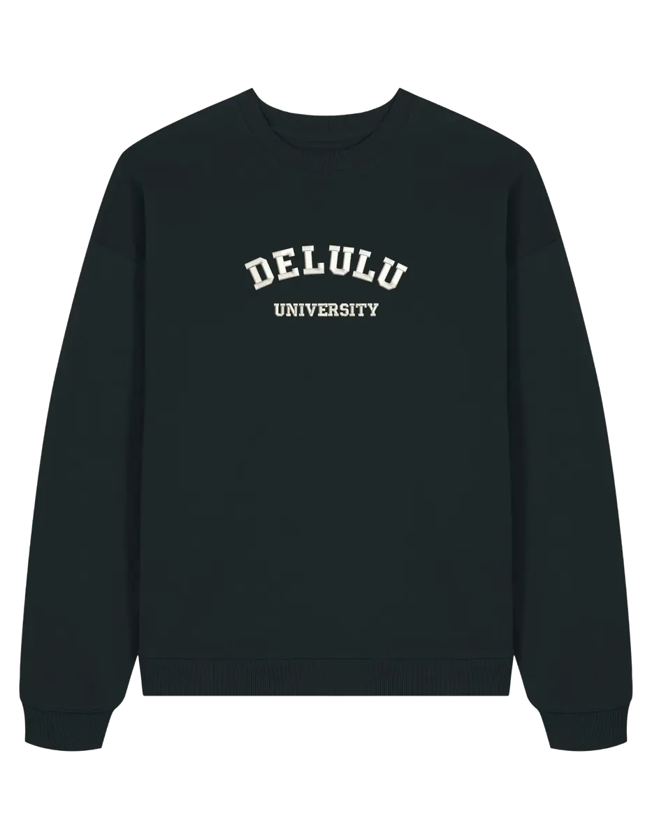 Delulu university sweatshirt mesaje - Thread Muse