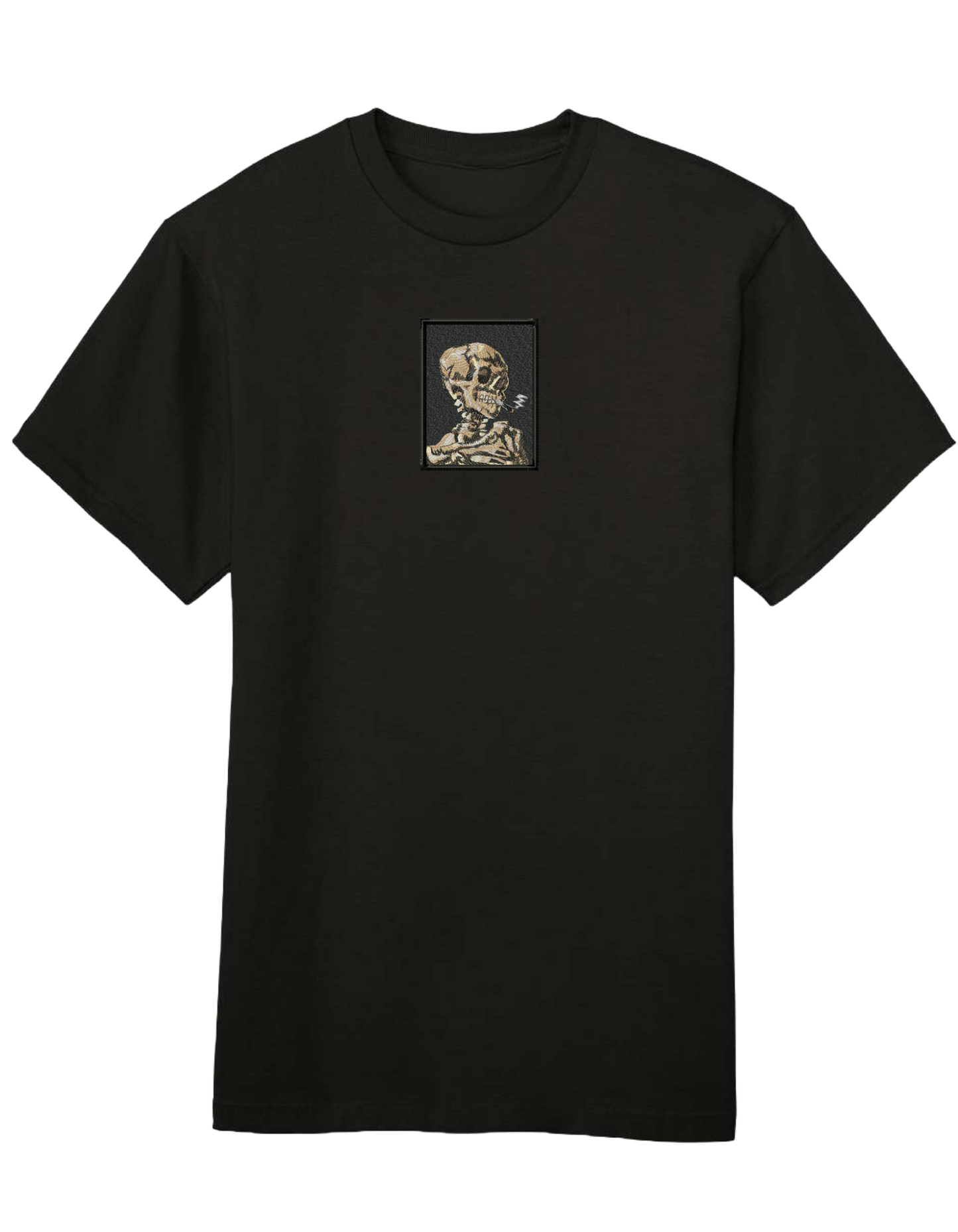Skull of a Skeleton with Burning Cigarette Van Gogh tricou Picturi - Thread Muse