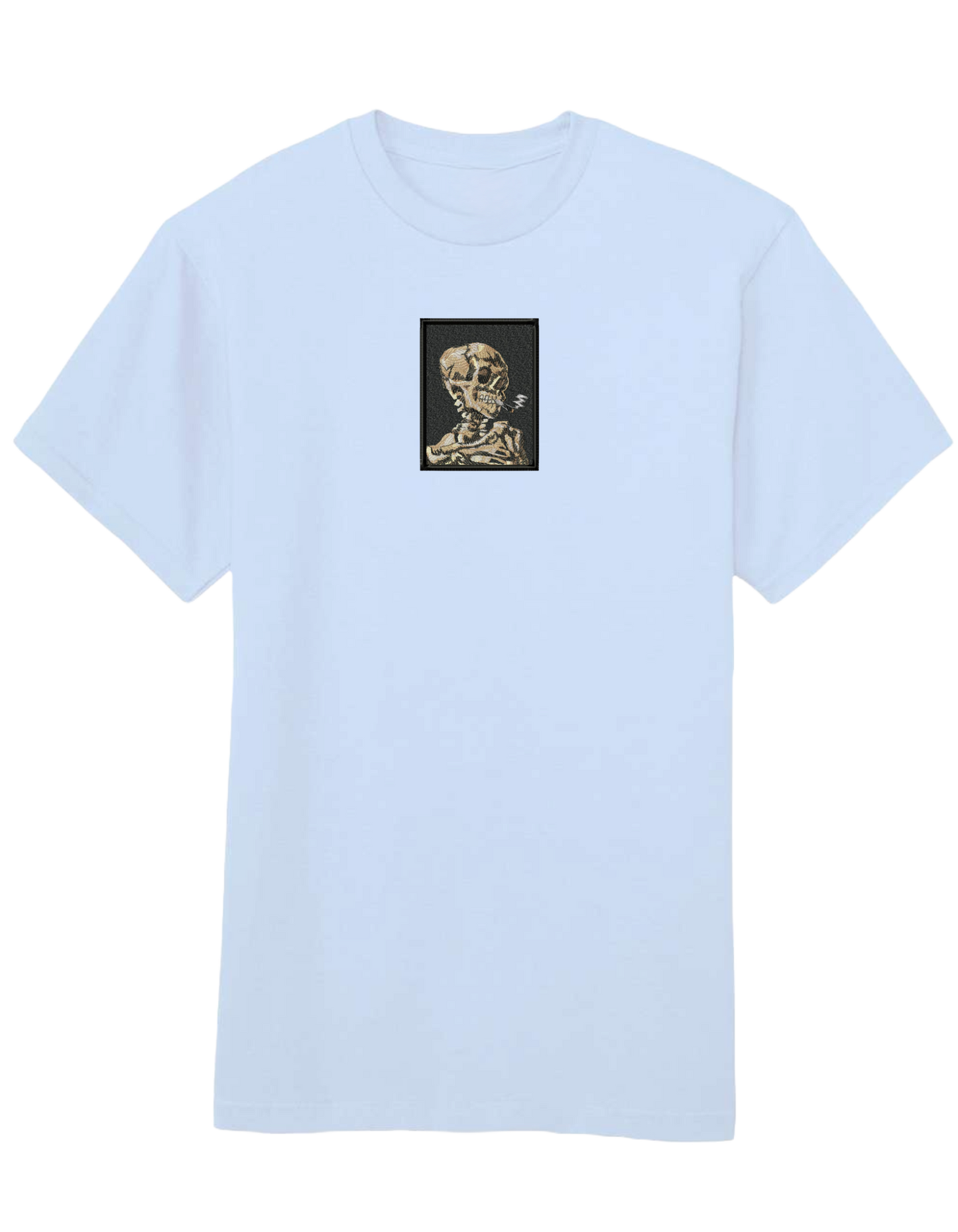 Skull of a Skeleton with Burning Cigarette Van Gogh tricou Picturi