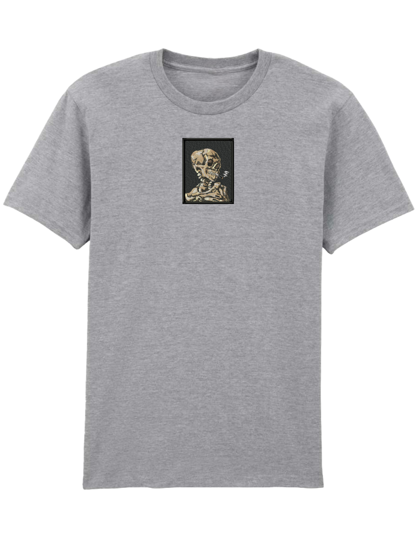 Skull of a Skeleton with Burning Cigarette Van Gogh tricou Picturi - Thread Muse