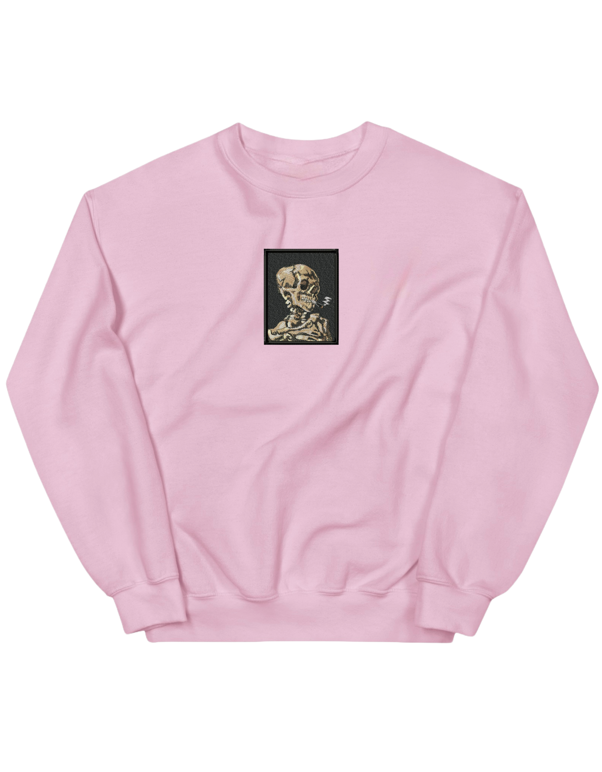 Skull of a Skeleton with Burning Cigarette Van Gogh sweatshirt Picturi - Thread Muse