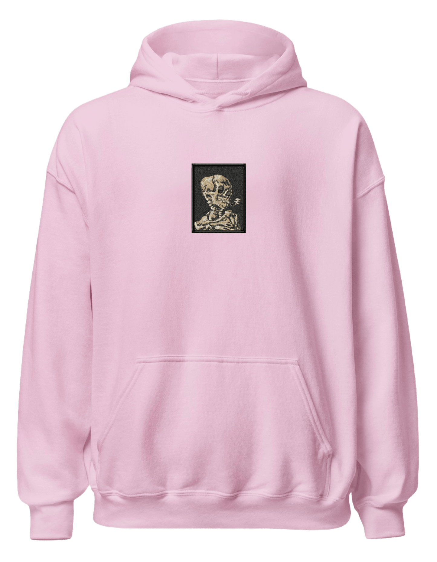 Skull of a Skeleton with Burning Cigarette Van Gogh hoodie Picturi - Thread Muse