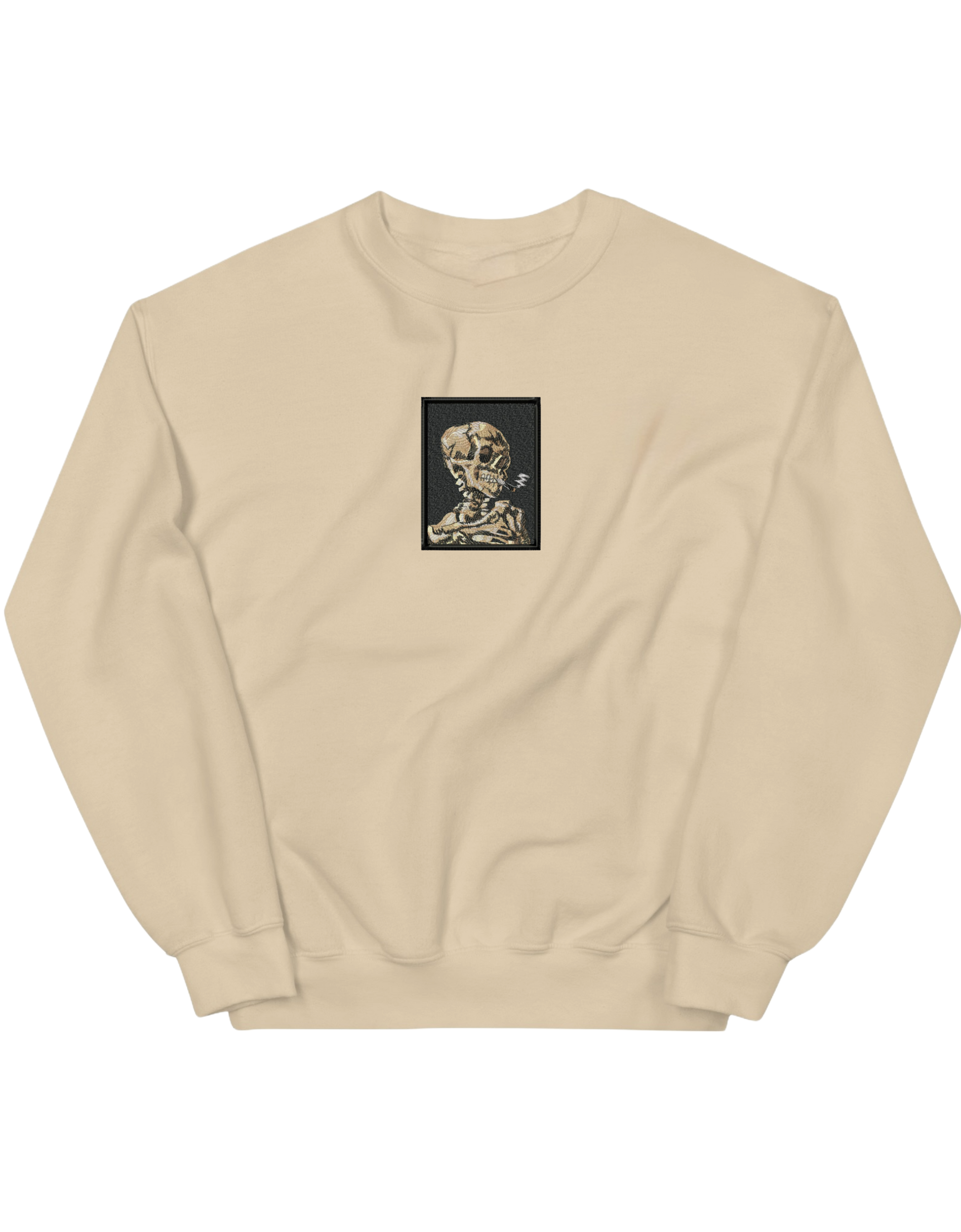 Skull of a Skeleton with Burning Cigarette Van Gogh sweatshirt Picturi - Thread Muse