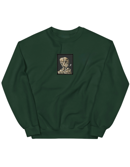 Skull of a Skeleton with Burning Cigarette Van Gogh sweatshirt Picturi - Thread Muse