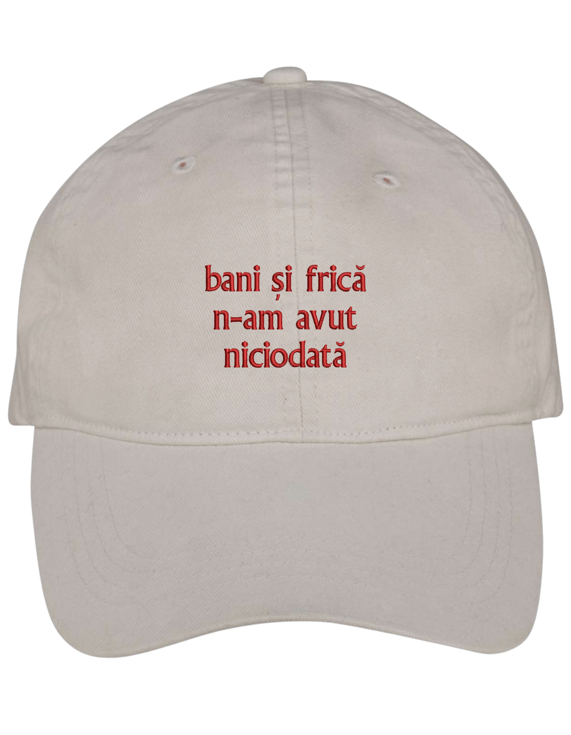 Bani si frica sapca brodata