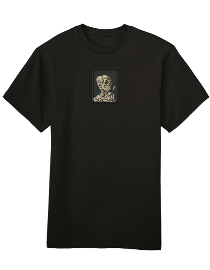 Skull of a Skeleton with Burning Cigarette Van Gogh tricou Picturi - Thread Muse