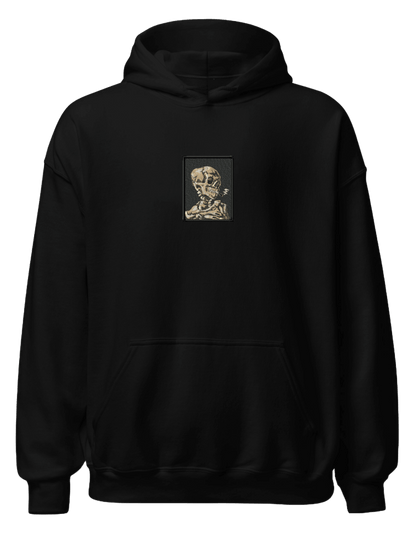 Skull of a Skeleton with Burning Cigarette Van Gogh hoodie Picturi - Thread Muse