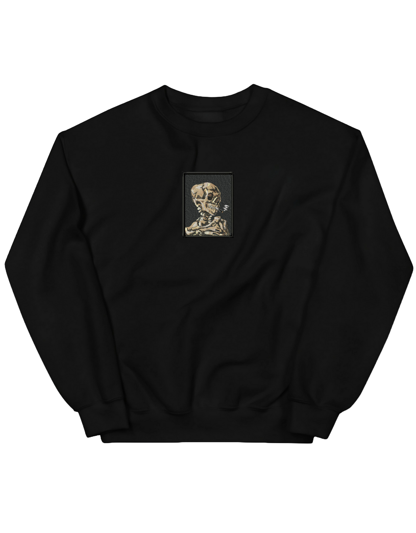 Skull of a Skeleton with Burning Cigarette Van Gogh sweatshirt Picturi - Thread Muse