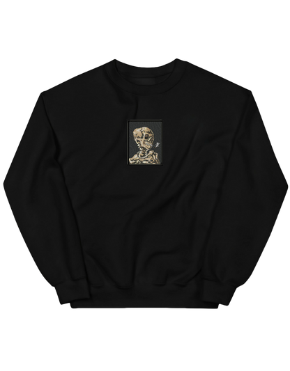 Skull of a Skeleton with Burning Cigarette Van Gogh sweatshirt Picturi - Thread Muse