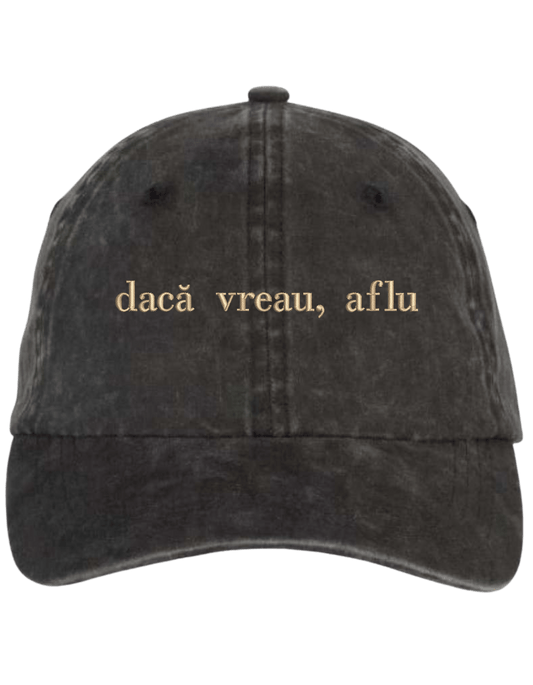 Sapca Daca vreau, aflu brodata