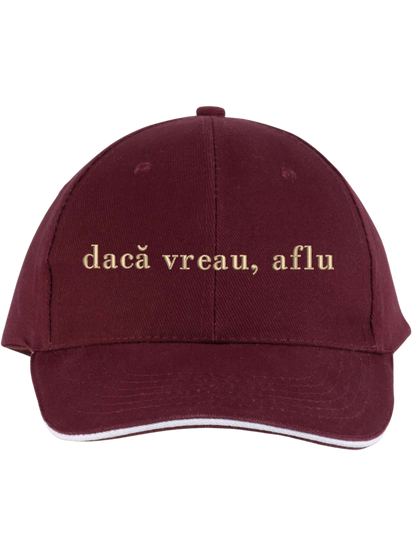 Sapca unisex Daca vreau, aflu brodata - Thread Muse