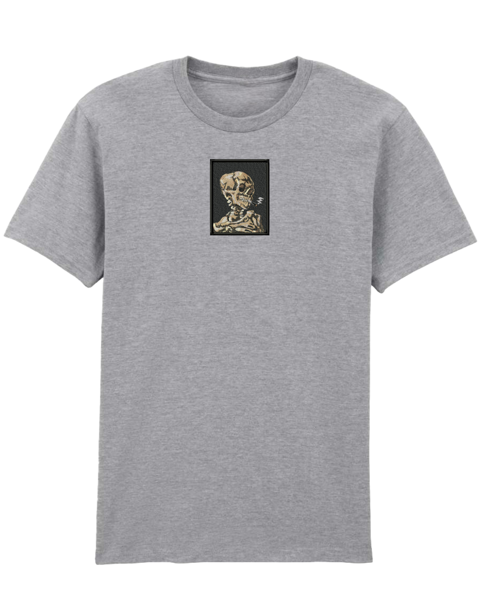 Skull of a Skeleton with Burning Cigarette Van Gogh tricou Picturi - Thread Muse