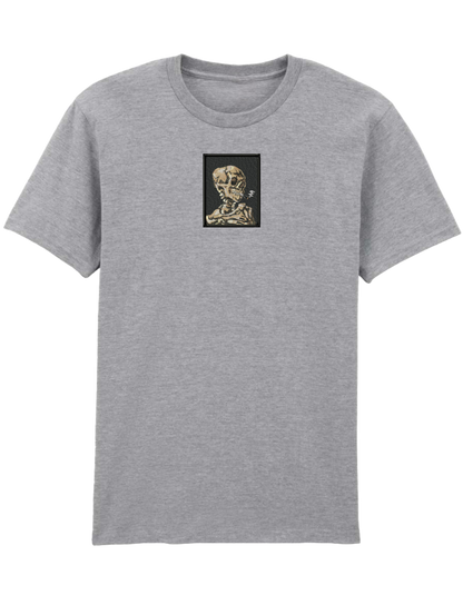 Skull of a Skeleton with Burning Cigarette Van Gogh tricou Picturi - Thread Muse
