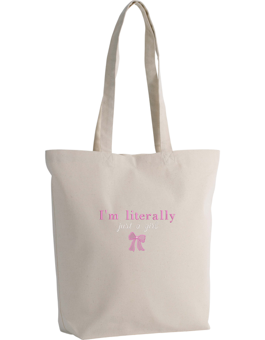 Just a girl tote bag