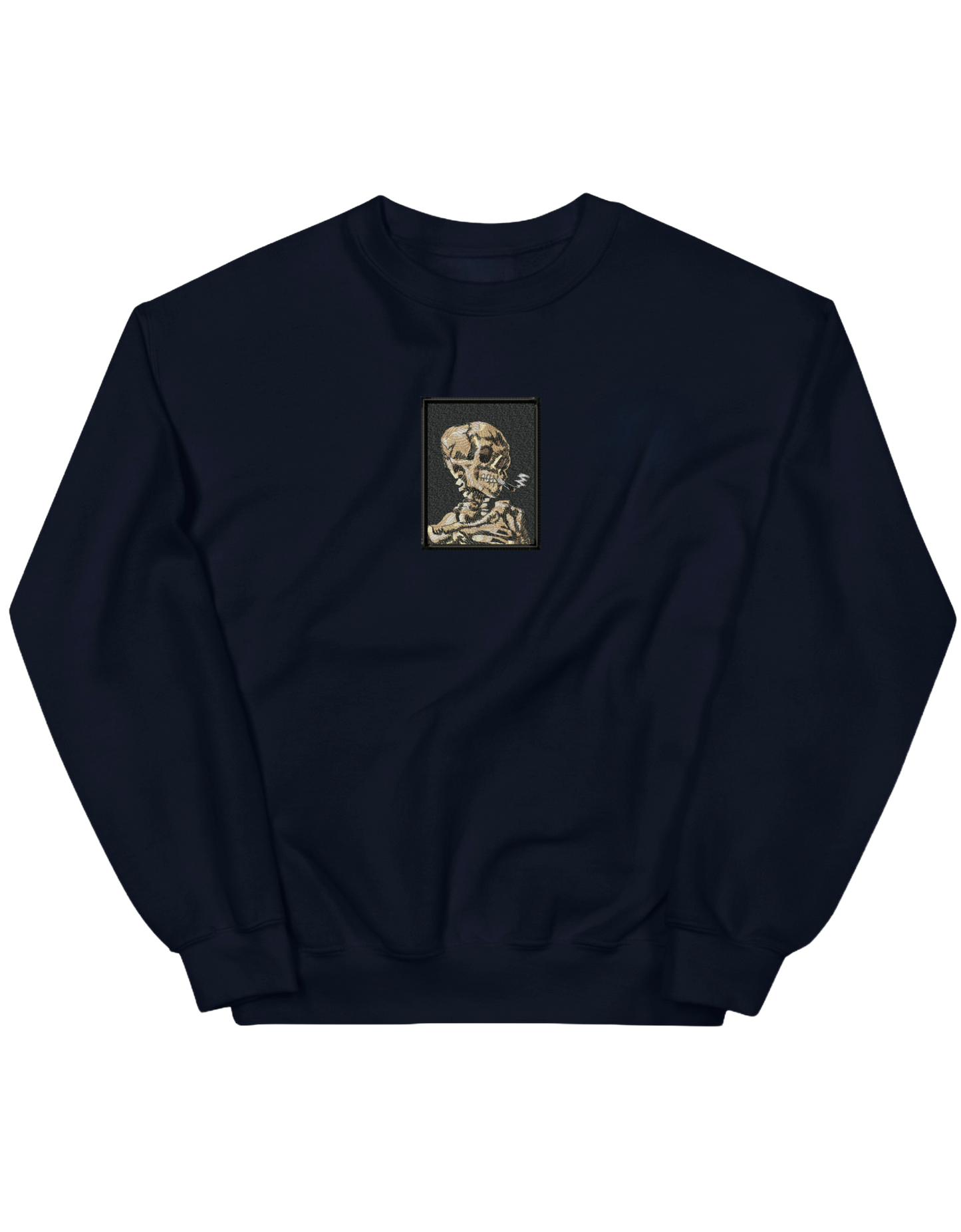 Skull of a Skeleton with Burning Cigarette Van Gogh sweatshirt Picturi - Thread Muse