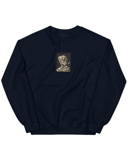 Skull of a Skeleton with Burning Cigarette Van Gogh sweatshirt Picturi - Thread Muse
