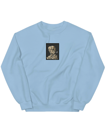 Skull of a Skeleton with Burning Cigarette Van Gogh sweatshirt Picturi - Thread Muse