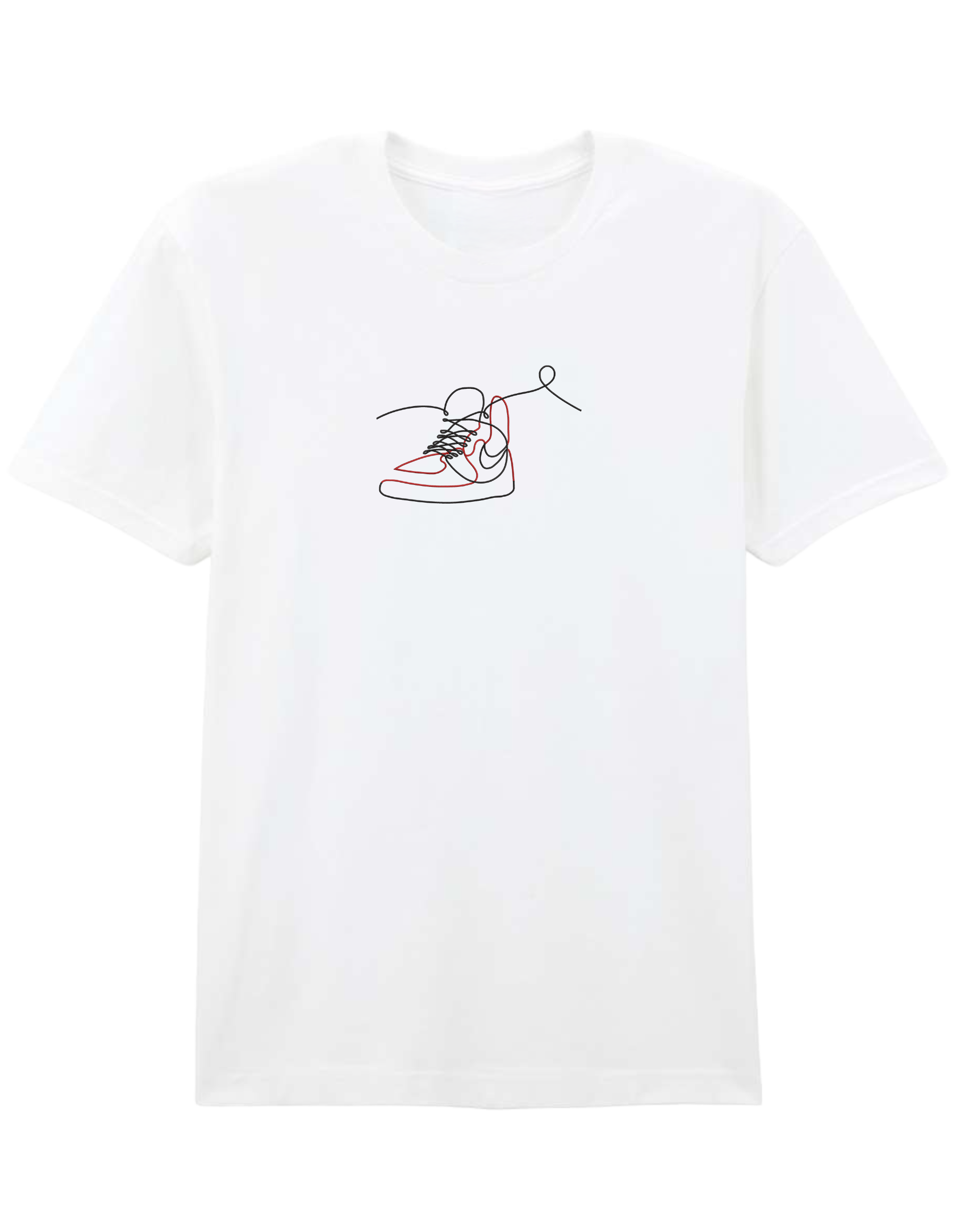 Red outline tricou Sneakers - Thread Muse
