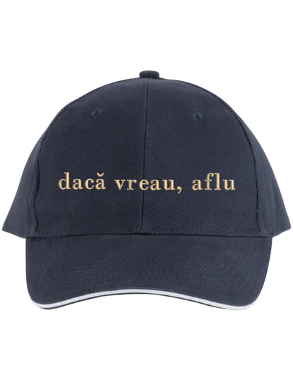 Sapca unisex Daca vreau, aflu brodata - Thread Muse