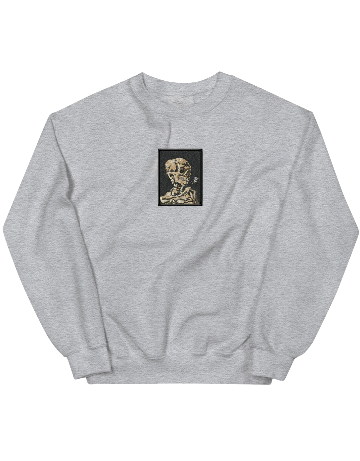 Skull of a Skeleton with Burning Cigarette Van Gogh sweatshirt Picturi - Thread Muse