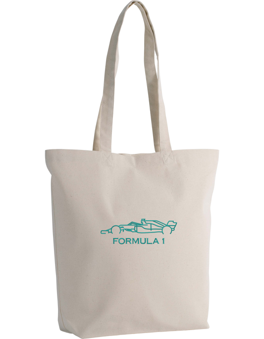 Formula 1 race car outline tote bag