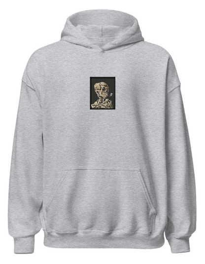 Skull of a Skeleton with Burning Cigarette Van Gogh hoodie Picturi - Thread Muse