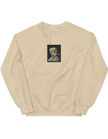 Skull of a Skeleton with Burning Cigarette Van Gogh sweatshirt Picturi - Thread Muse